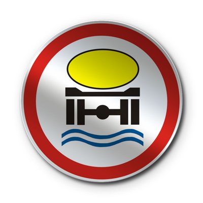 Знак «Рух ТЗ, що перевозять речовини, які забруднюють воду, заборонено» (3.14 згідно з ДСТУ 4100:2021) RS3140-1-03 фото
