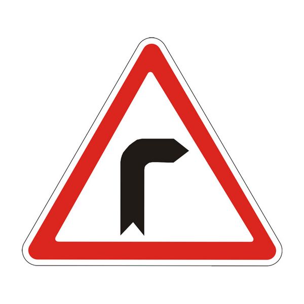 Знак «Небезпечний поворот праворуч» (1.1 згідно з ДСТУ 4100:2021) RS1010-1-03 фото