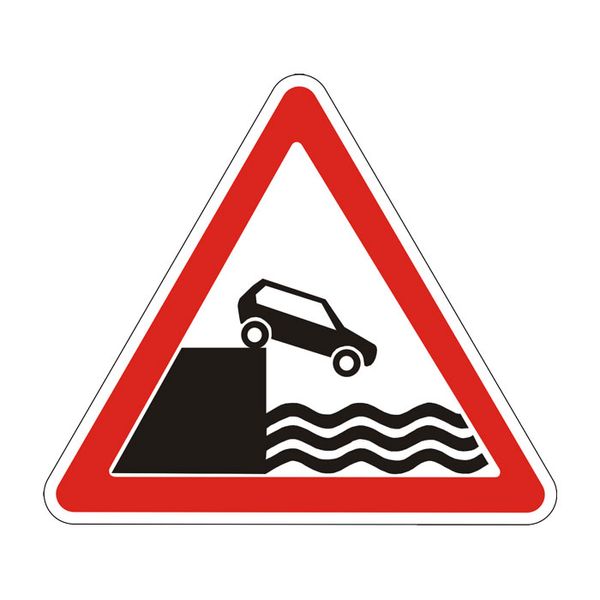 Знак «Виїзд на набережну або берег» (1.8 згідно з ДСТУ 4100:2021) RS1080-1-03 фото
