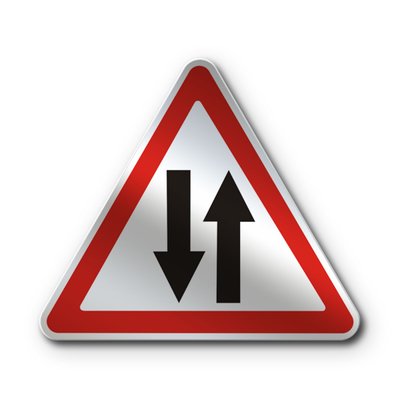 Знак «Двосторонній рух» (1.26 згідно з ДСТУ 4100:2021) RS1260-1-03 фото