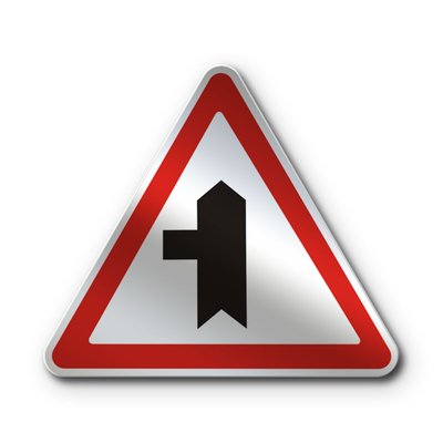 Знак «Прилягання другорядної дороги» (1.23.2 згідно з ДСТУ 4100:2021) RS1232-1-03 фото