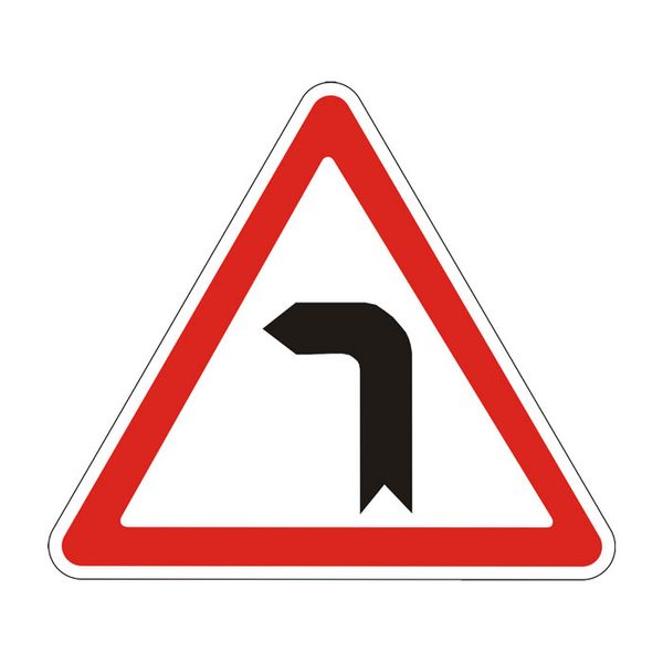 Знак «Небезпечний поворот ліворуч» (1.2 згідно з ДСТУ 4100:2021) RS1020-1-03 фото