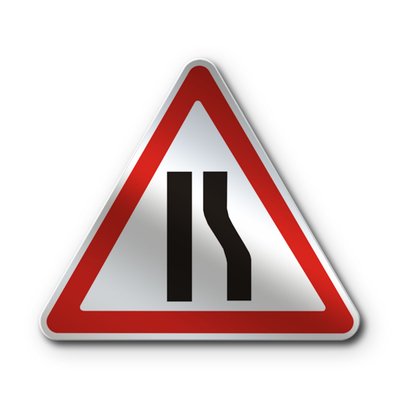 Знак «Звуження дороги» (1.5.2 згідно з ДСТУ 4100:2021) RS1052-1-03 фото