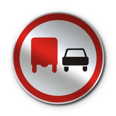 Знак «Обгін вантажним автомобілям заборонено» (3.27 згідно з ДСТУ 4100:2021) RS3270-1-03 фото