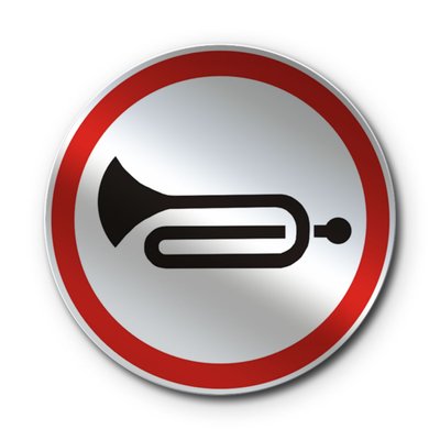 Знак «Подачу звукового сигналу заборонено» (3.33 згідно з ДСТУ 4100:2021) RS3330-1-03 фото