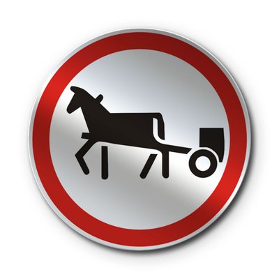 Знак «Рух гужових возів (саней) заборонено» (3.11 згідно з ДСТУ 4100:2021) RS3110-1-03 фото