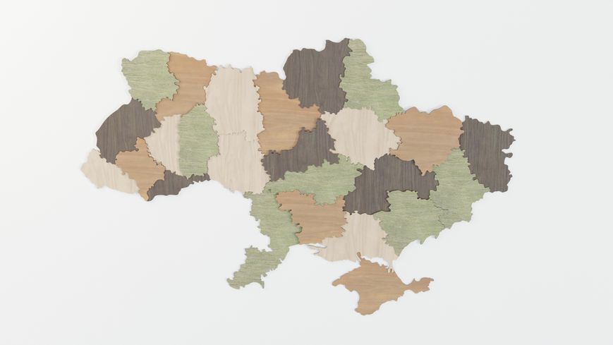 Об’ємна настінна декорація «Карта України» з фанери з контражурним підсвітленням VI-0001 фото