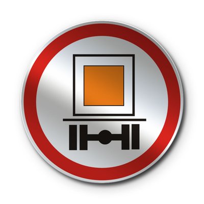 Знак «Рух ТЗ, що перевозять небезпечні вантажі, заборонено» (3.12 згідно з ДСТУ 4100:2021) RS3120-1-03 фото