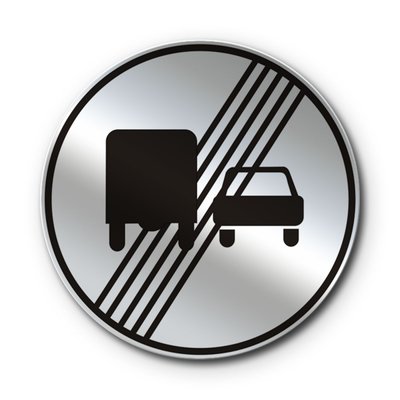 Знак «Кінець заборони обгону вантажним автомобілям» (3.28 згідно з ДСТУ 4100:2021) RS3280-1-03 фото