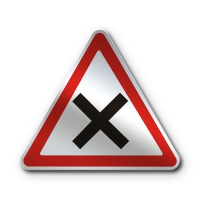 Знак «Перехрещення рівнозначних доріг» (1.21 згідно з ДСТУ 4100:2021) RS1210-1-03 фото