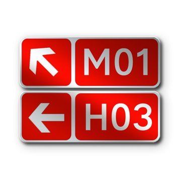 Знак &laquo;Номер і напрямок маршруту (дороги)&raquo; (5.67.2 згідно з ДСТУ 4100:2021) RS5672-0-03 фото