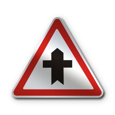 Знак «Перехрещення з другорядною дорогою» (1.22 згідно з ДСТУ 4100:2021) RS1220-1-03 фото