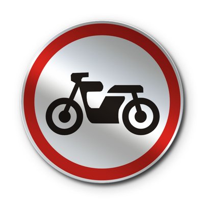 Знак «Рух мотоциклів заборонено» (3.6 згідно з ДСТУ 4100:2021) RS3060-1-03 фото